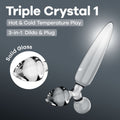 Satisfyer Triple Crystal 1 -  -  Glass 3-in-1 Butt Plug, solid glass dildo and plug for hot and cold temperature play.