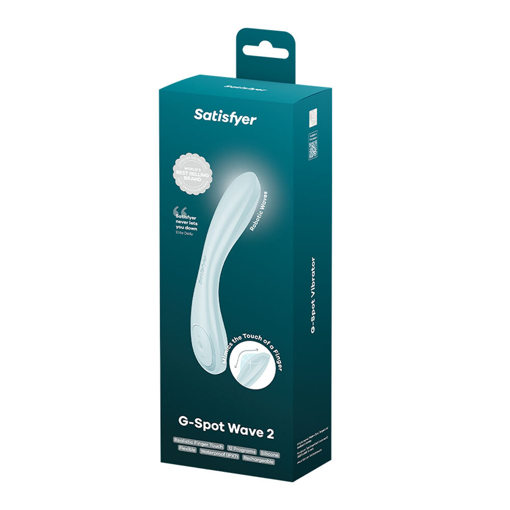 Satisfyer G-Spot Wave 2 - Ice  - Ice  23.6 cm USB Rechargeable Flicking Tip Vibrator