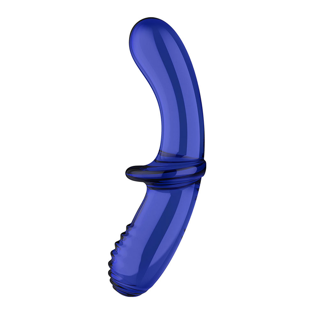 Satisfyer Double Crystal -  -  Glass Double Ended Dildo in vibrant blue, perfect intimate essentials for her.