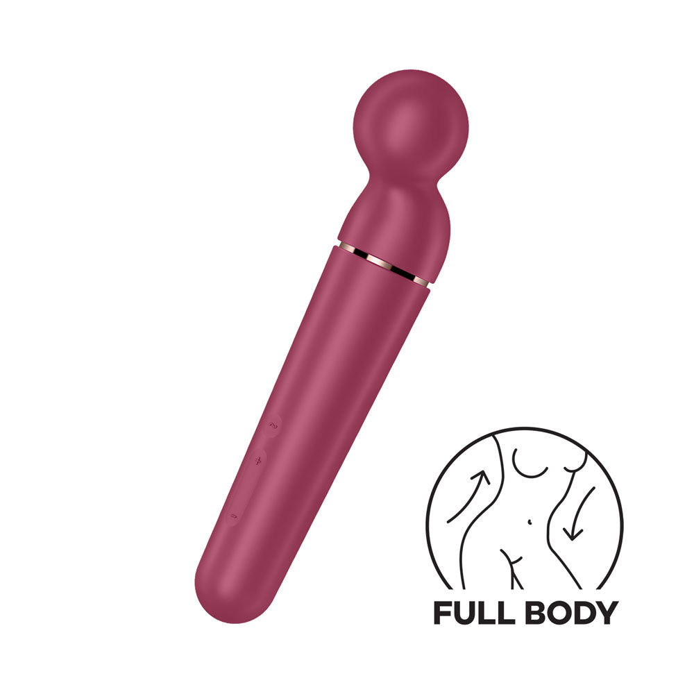 Satisfyer Planet Wand-er - Berry - Berry/Rose Gold USB Rechargeable Massager Wand for full-body indulgence.
