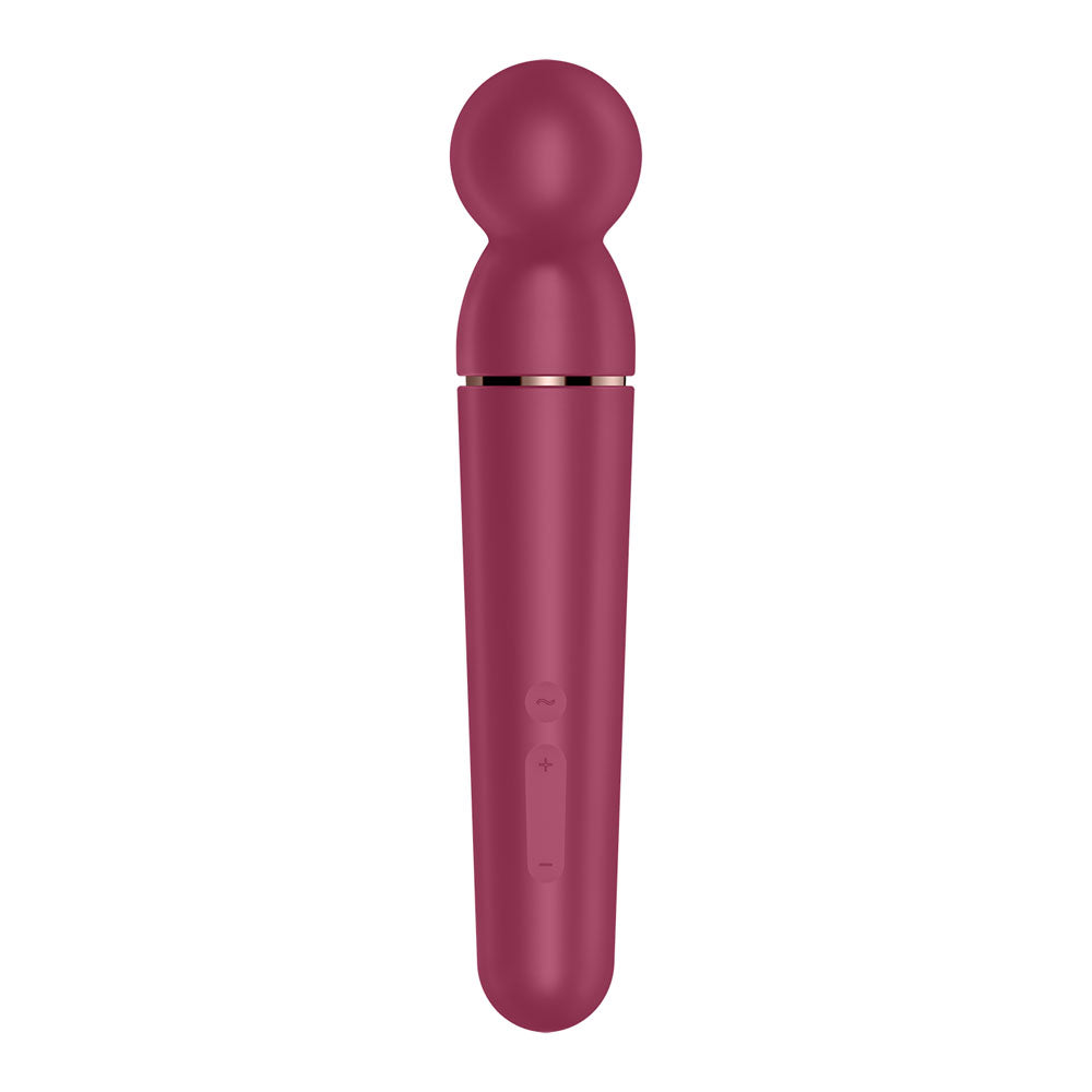 Satisfyer Planet Wand-er - Berry - Berry/Rose Gold USB Rechargeable Massager Wand shown in a smooth, sleek design.