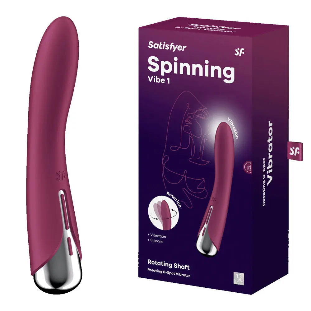 Satisfyer Spinning Vibe 1 -  -  17.8 cm USB Rechargeable Rotating Vibrator Satisfyer Discreet Intimate Essentials.