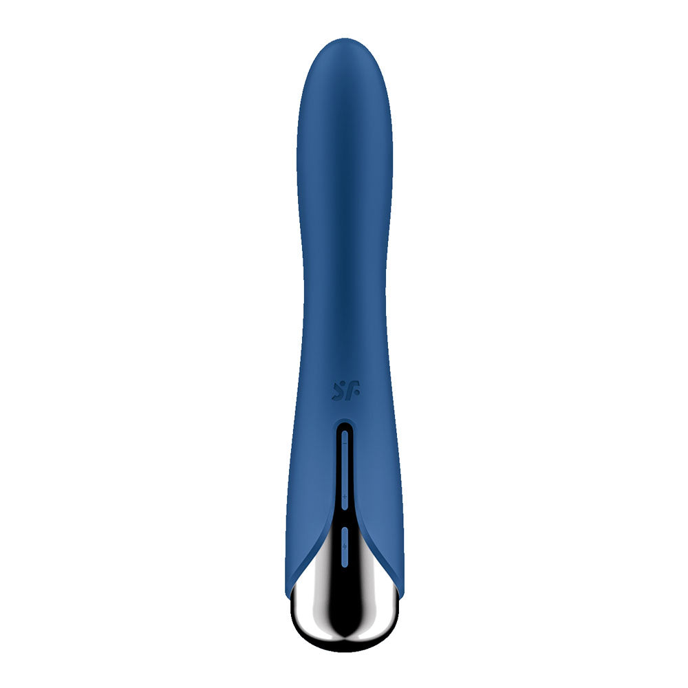 Satisfyer Spinning Vibe 1 -  -  17.8 cm USB Rechargeable Rotating Vibrator in blue design.
