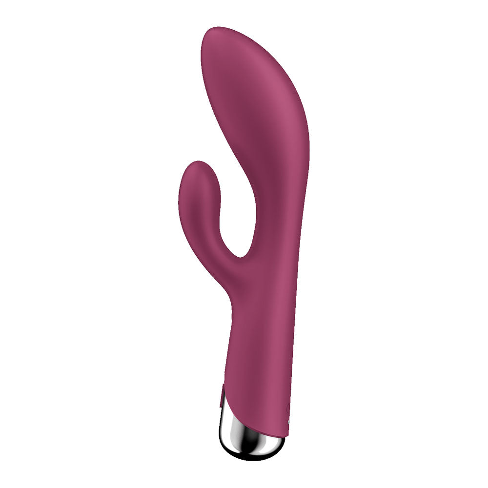 Satisfyer Spinning Rabbit 1 -  -  20 cm USB Rechargeable Rotating Rabbit Vibrator in vibrant pink color.