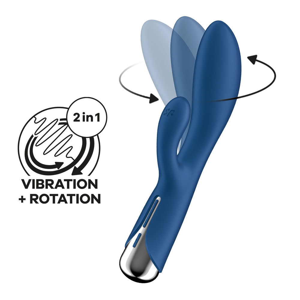 Satisfyer Spinning Rabbit 1 -  -  20 cm USB Rechargeable Rotating Rabbit Vibrator featuring vibration and rotation.