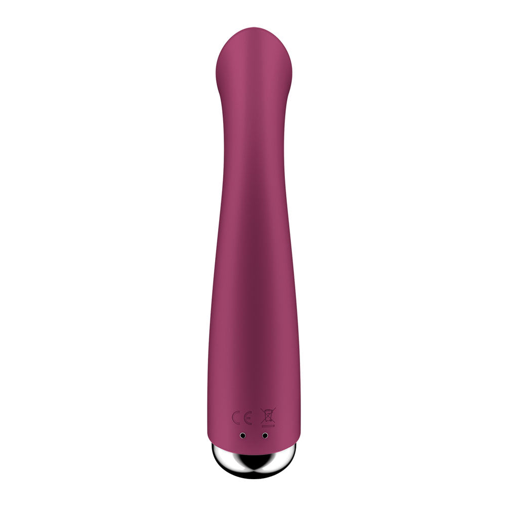 Satisfyer Spinning G-Spot 1 -  -  16.5 cm USB Rechargeable Rotating Vibrator in a vibrant plum color.