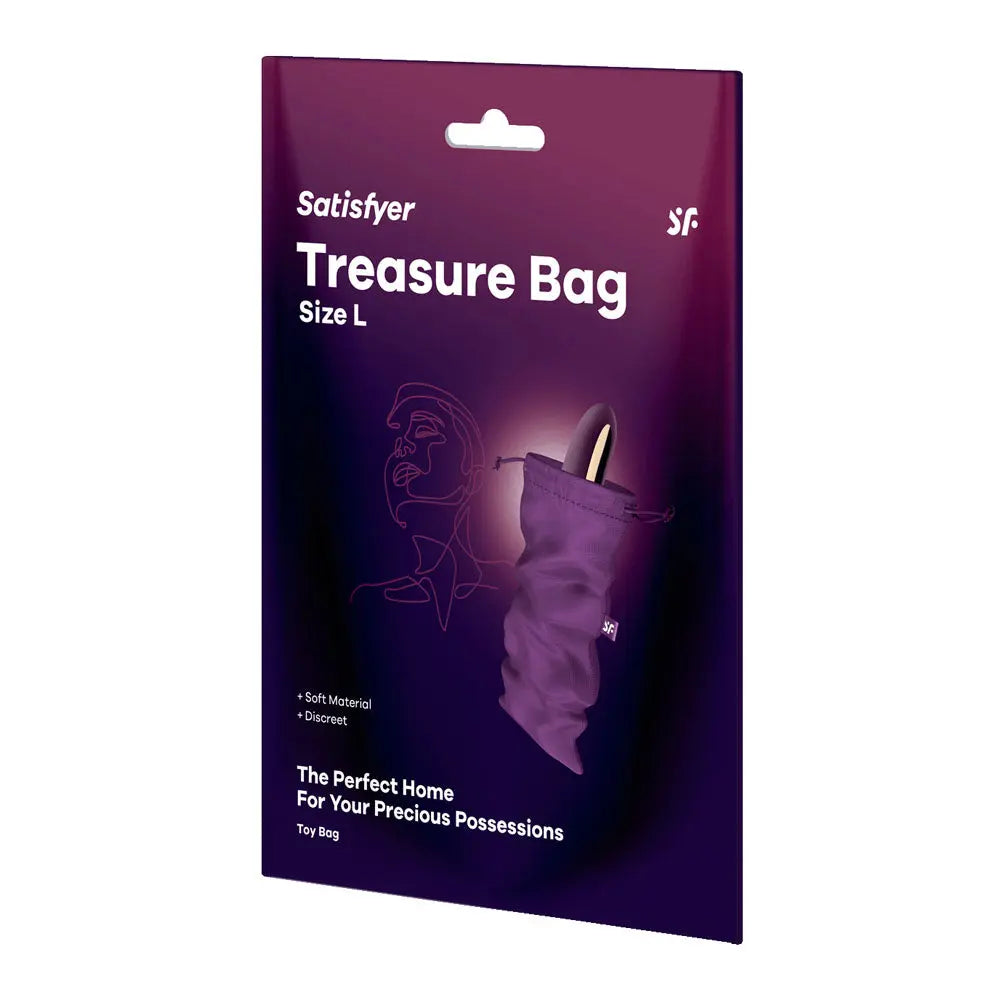 Satisfyer Treasure Bag Large - Violet - Violet Large Toy Storage Bag Satisfyer Discreet Intimate Essentials.