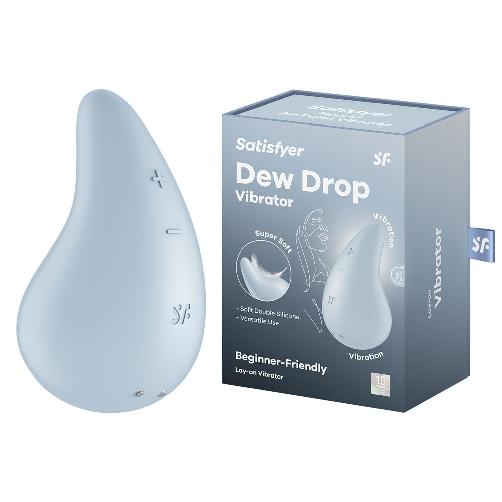 Satisfyer Dew Drop - Light  USB Rechargeable Stimulator with sleek design and soft silicone, perfect for beginners.