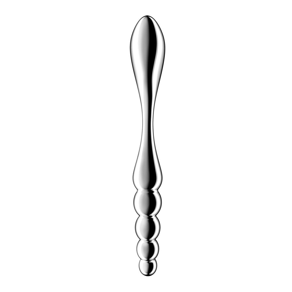 Satisfyer Star Force 1 -  Steel 21 cm Dildo showcasing its sleek design for pleasure and stimulation.