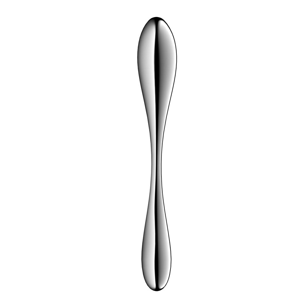 Satisfyer Star Force 3 -  Steel 27 cm Dildo showcasing its sleek design and smooth stainless steel finish.