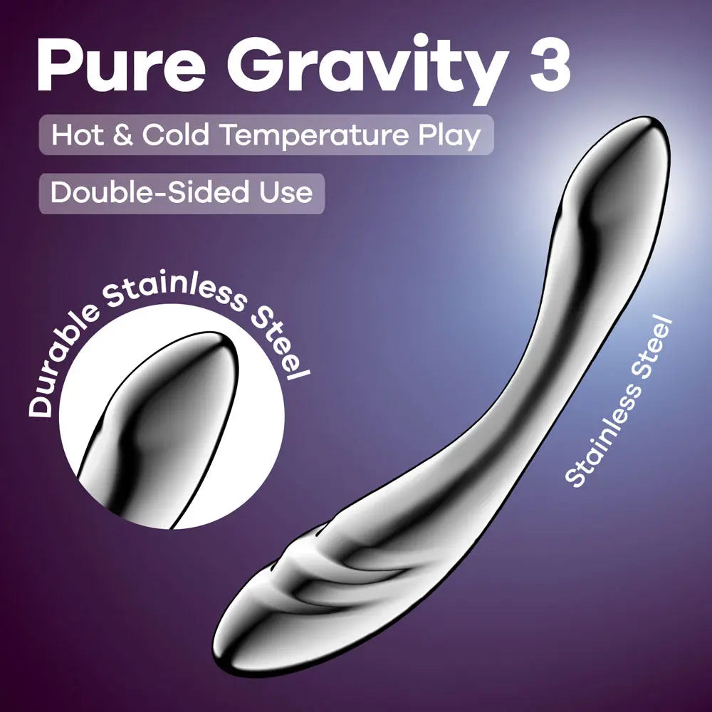 Satisfyer Pure Gravity 3 -  Steel 21 cm Dildo Satisfyer Discreet Intimate Essentials.