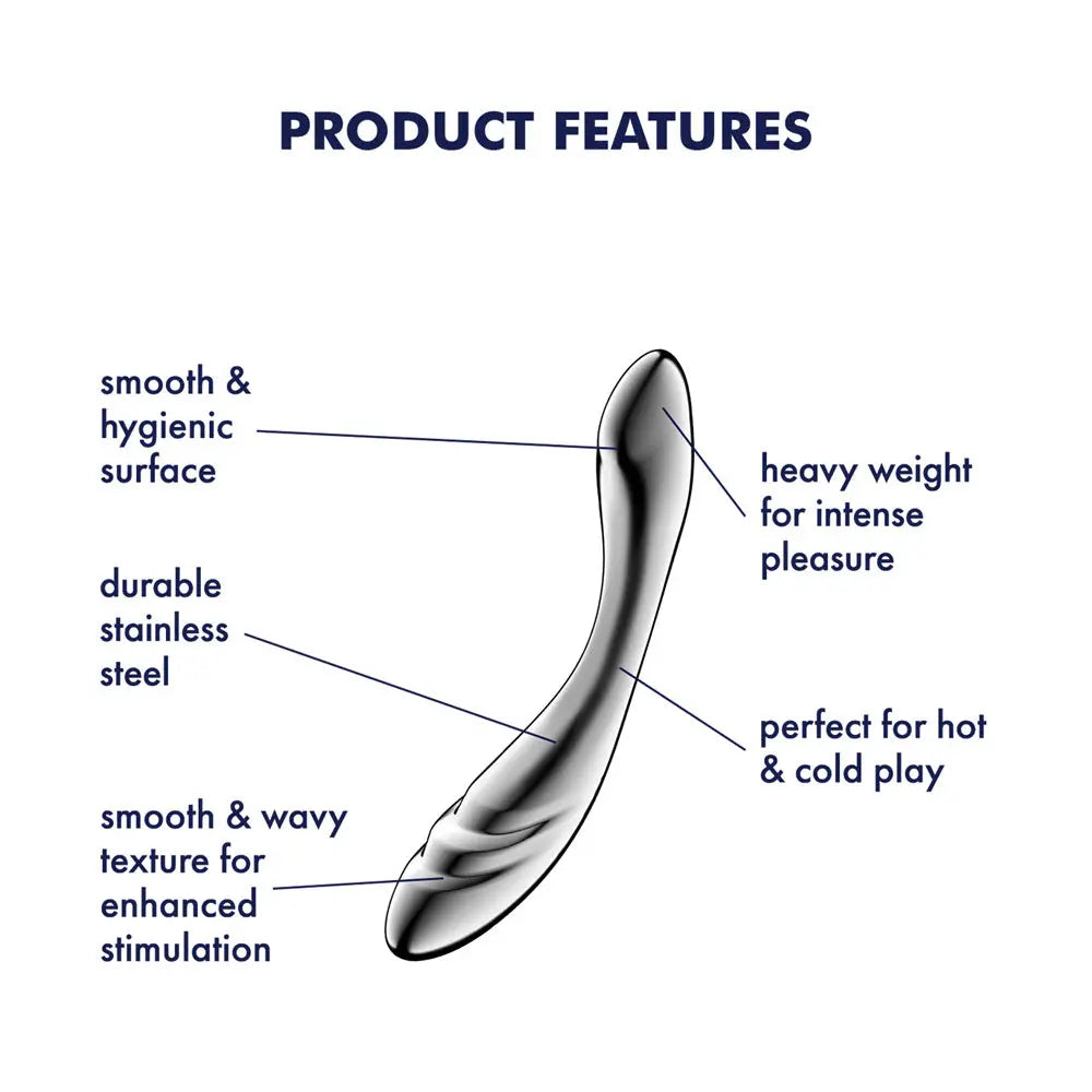 Satisfyer Pure Gravity 3 -  Steel 21 cm Dildo Satisfyer Discreet Intimate Essentials.