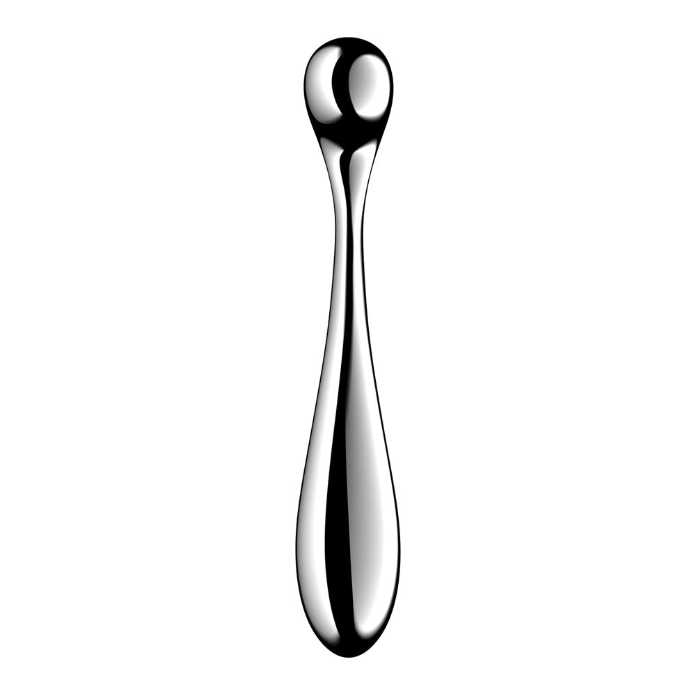Satisfyer Star Force 4 - Steel 26 cm Dildo showcasing a sleek stainless steel design for intimate essentials.