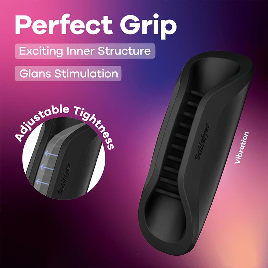 Satisfyer Perfect Grip -  USB-C Rechargeable Vibrating Masturbator Sleeve