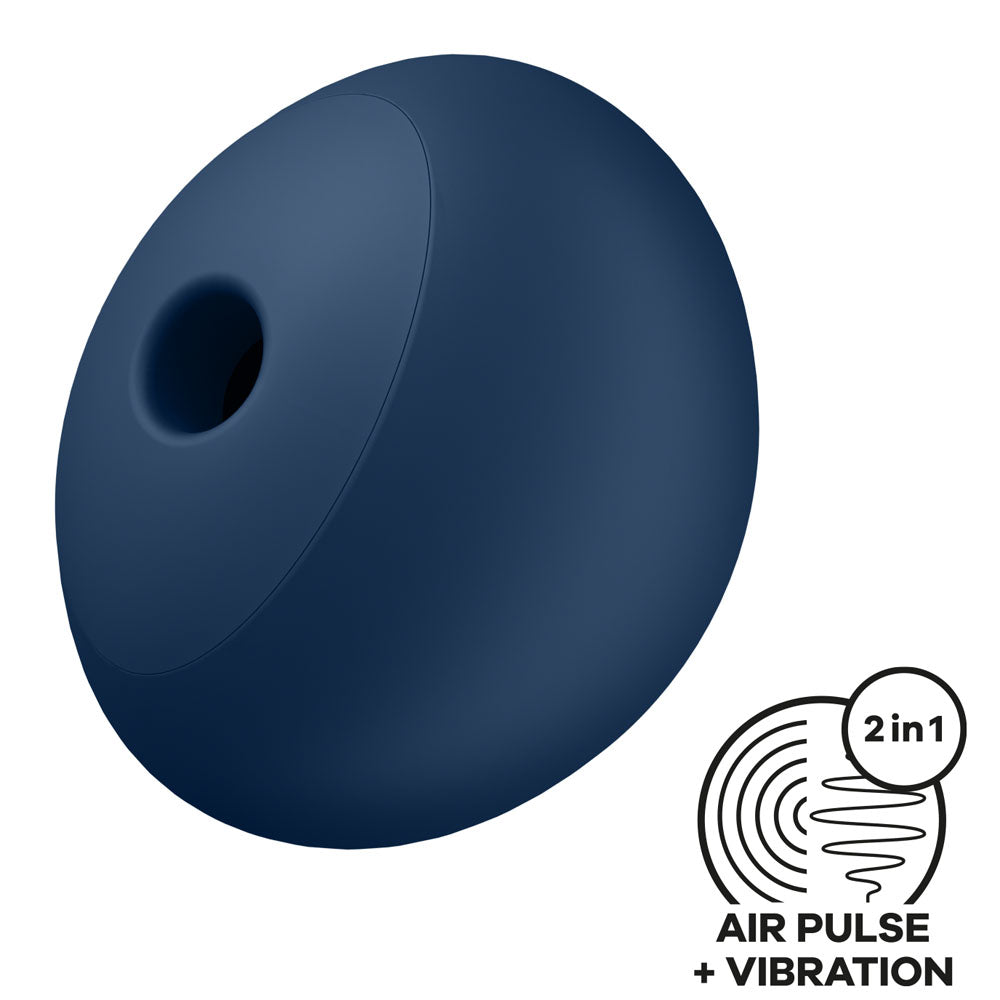 Satisfyer Air Power 4 - Navy USB Rechargeable Air Pulse Stimulator with air pulse and vibration features.