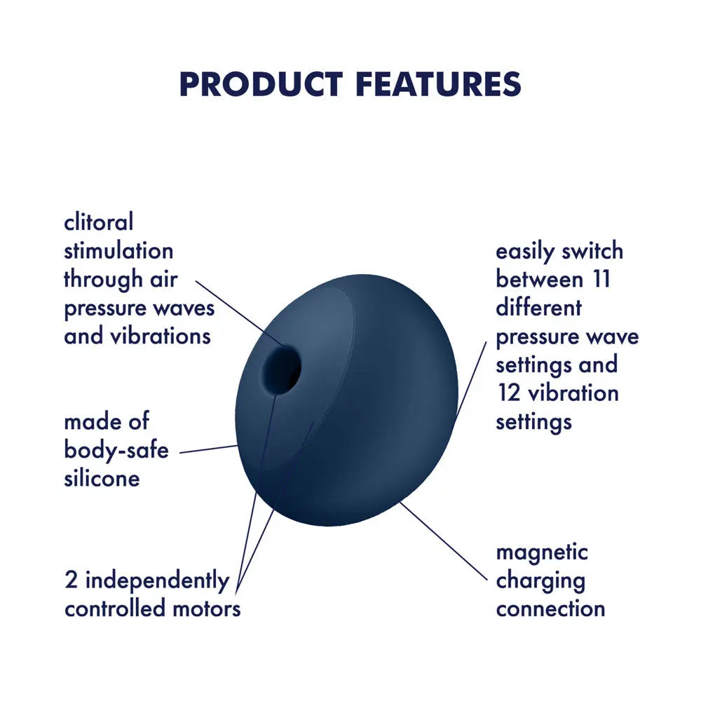 Satisfyer Air Power 4 - Navy USB Rechargeable Air Pulse Stimulator Satisfyer Discreet Intimate Essentials.