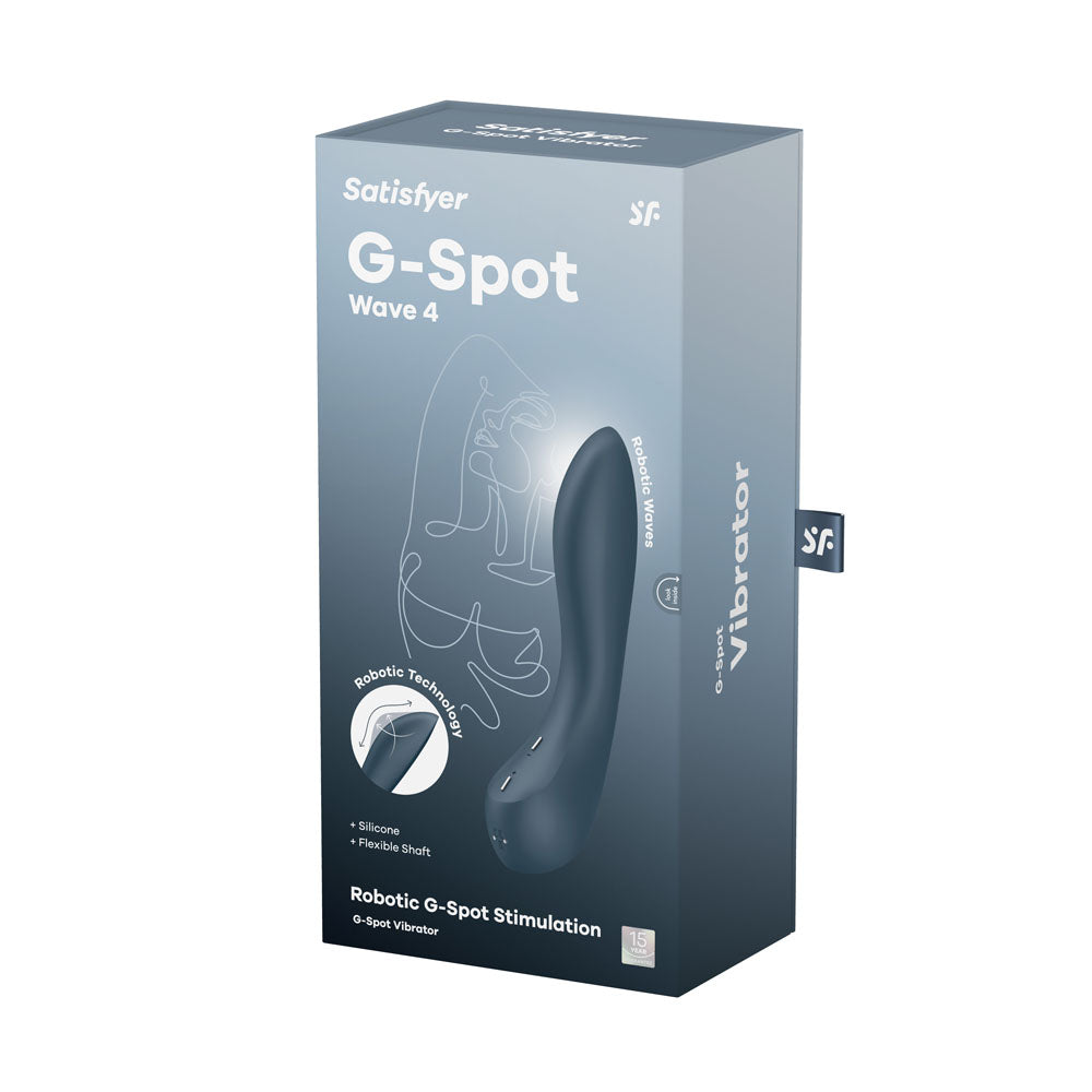 Satisfyer G-Spot Wave 4 - Dark 21 cm USB Rechargeable Vibrator with Robotic G-Spot Stimulation packaging.