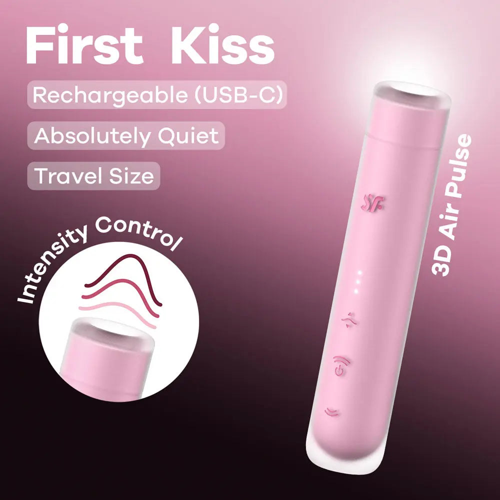 Satisfyer First Kiss -  USB Rechargeable Air Pulse Stimulator Satisfyer Discreet Intimate Essentials.