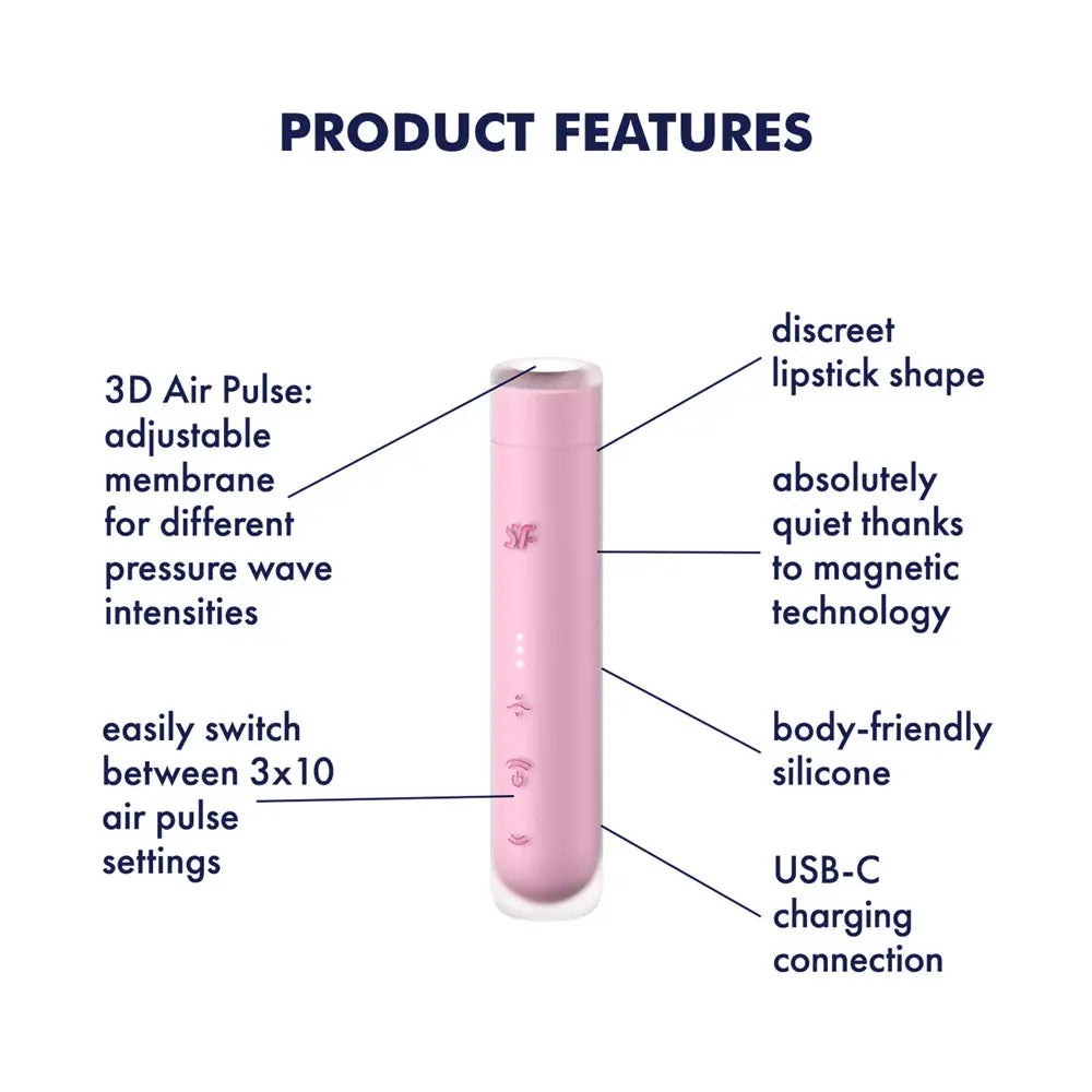 Satisfyer First Kiss -  USB Rechargeable Air Pulse Stimulator Satisfyer Discreet Intimate Essentials.