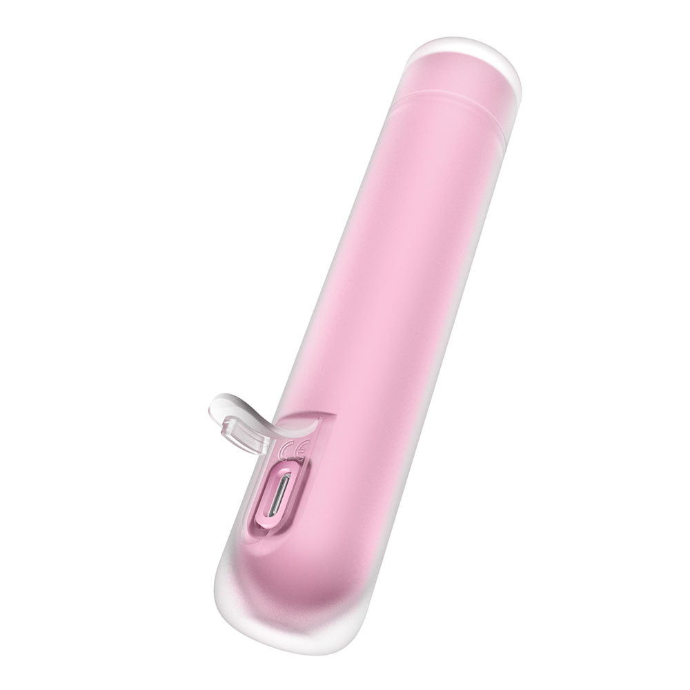Satisfyer First Kiss -  USB Rechargeable Air Pulse Stimulator in soft pink color design, perfect for intimate essentials for her.