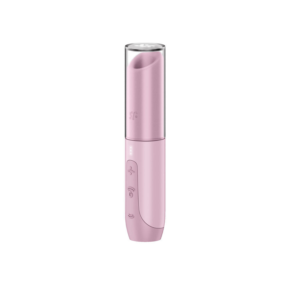 Satisfyer Secret Kiss - Lilac USB Rechargeable Air Pulse Stimulator with hygienic cap and compact lipstick design.