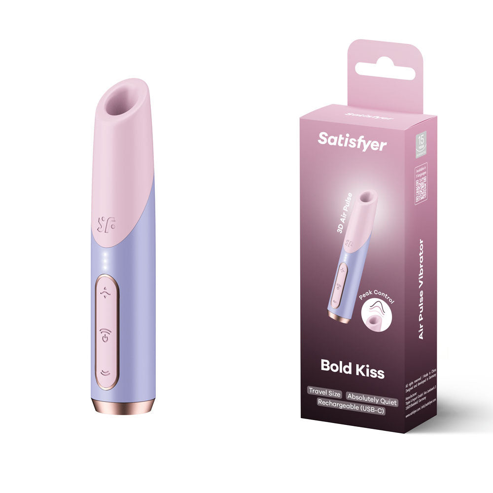 Satisfyer Bold Kiss - USB Rechargeable Air Pulse Stimulator in a stylish design for intimate essentials.