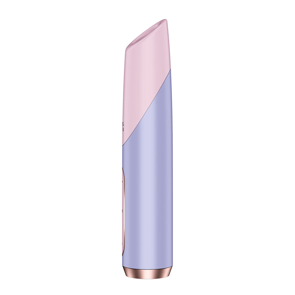 Satisfyer Bold Kiss -  USB Rechargeable Air Pulse Stimulator with a sleek, luxurious design in pastel colors.