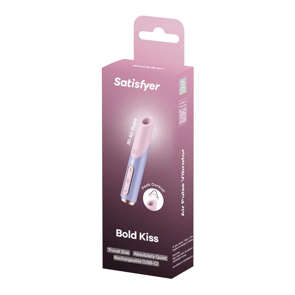 Satisfyer Bold Kiss -  USB Rechargeable Air Pulse Stimulator Satisfyer Discreet Intimate Essentials.