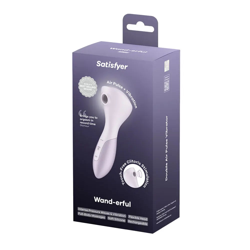 Satisfyer Wand-erful - Violet 15.8 cm USB Rechargeable Air Pulse Massage Wand Satisfyer Discreet Intimate Essentials.