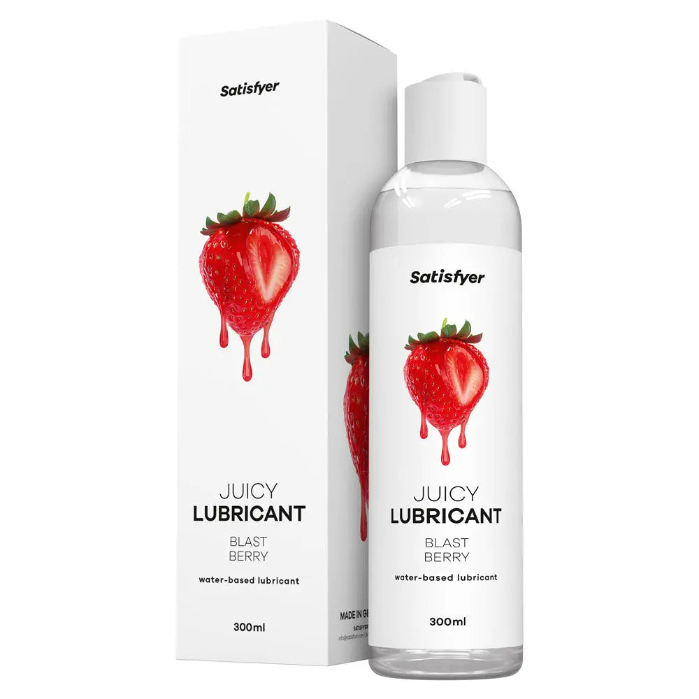Satisfyer Juicy Lubricant 300 ml Blast Berry - Strawberry Scented Water Based Lubricant - 300 ml Bottle Satisfyer Discreet Intimate Essentials.