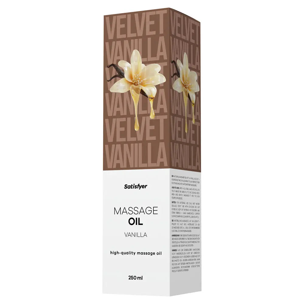 Satisfyer Massage Oil 250 ml Vanilla - Vanilla Scented Massage Oil - 250 ml Bottle Satisfyer Discreet Intimate Essentials.