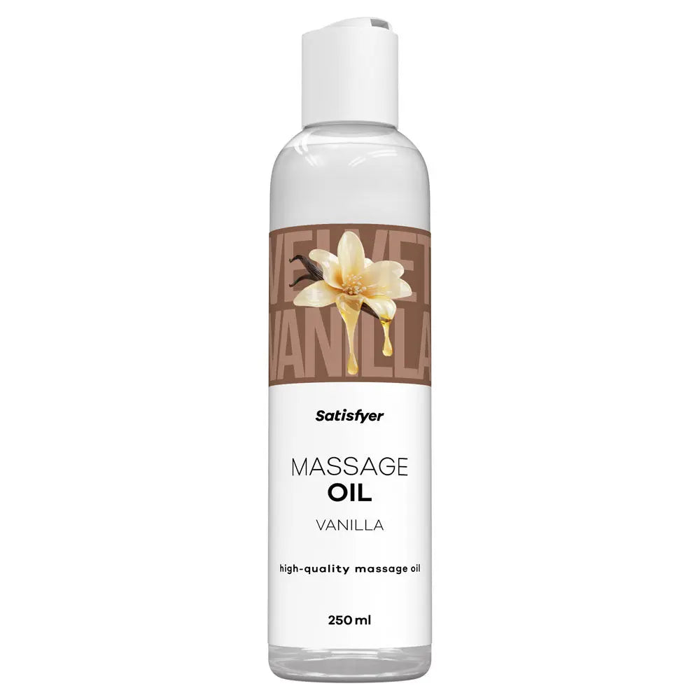 Satisfyer Massage Oil 250 ml Vanilla - Vanilla Scented Massage Oil - 250 ml Bottle Satisfyer Discreet Intimate Essentials.