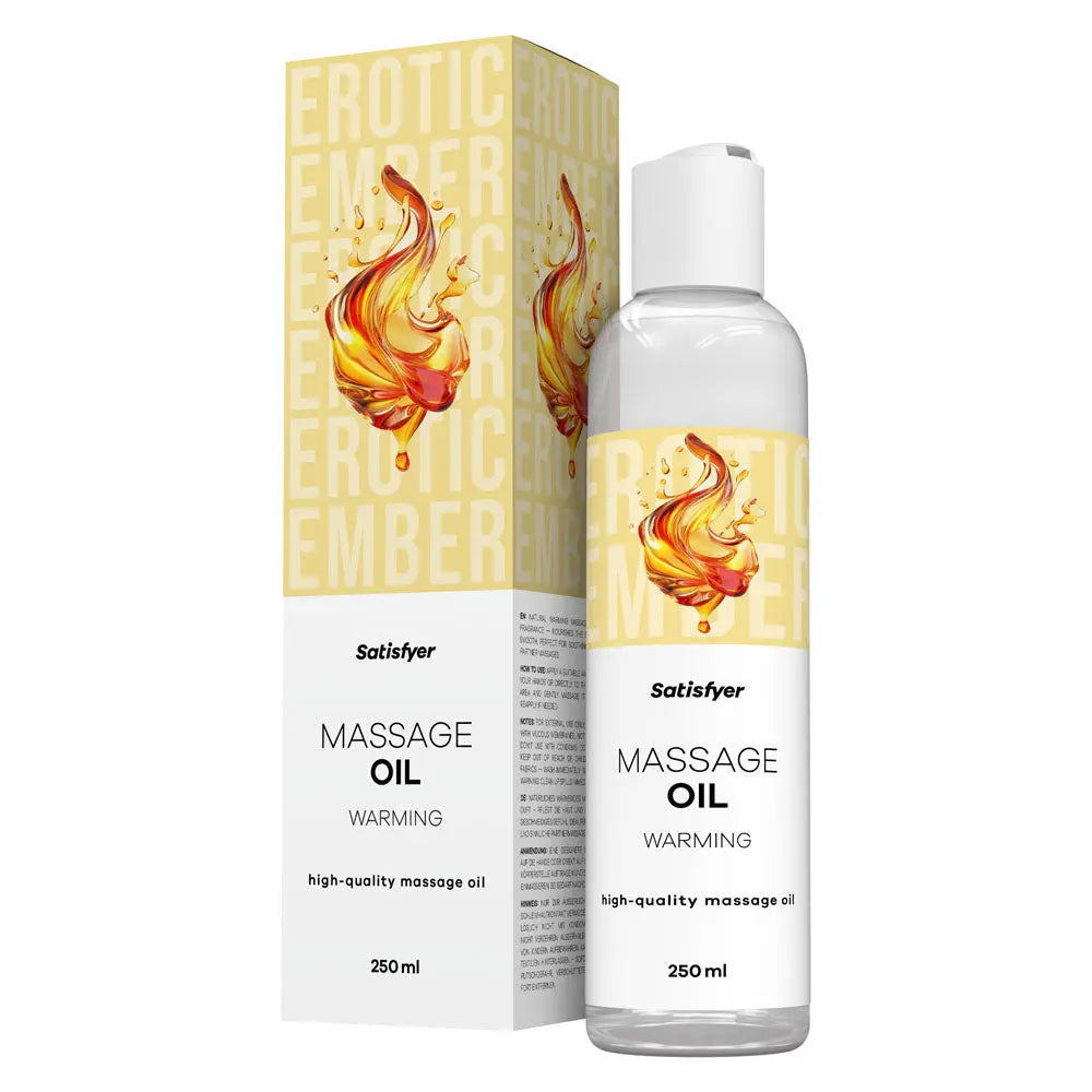 Satisfyer Massage Oil 250 ml Warming - Unscented Warming Massage Oil - 250 ml Bottle Satisfyer Discreet Intimate Essentials.