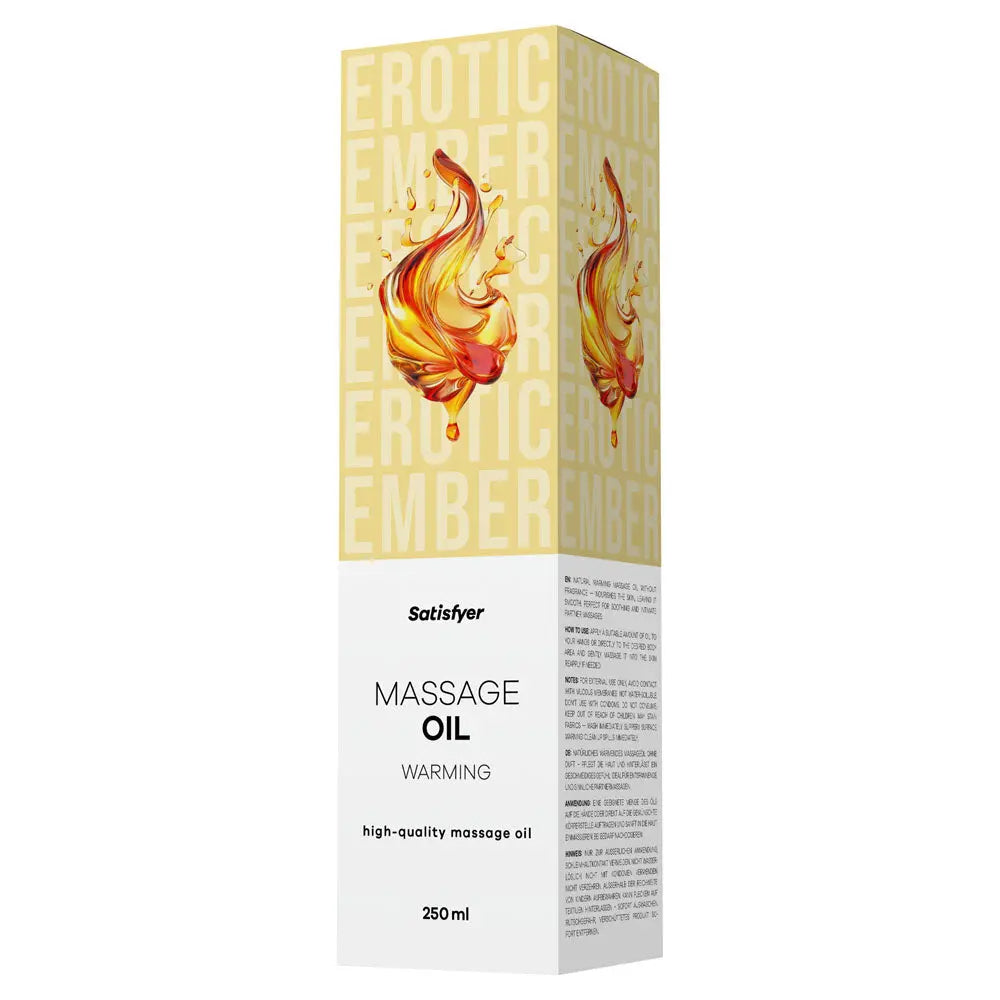 Satisfyer Massage Oil 250 ml Warming - Unscented Warming Massage Oil - 250 ml Bottle Satisfyer Discreet Intimate Essentials.