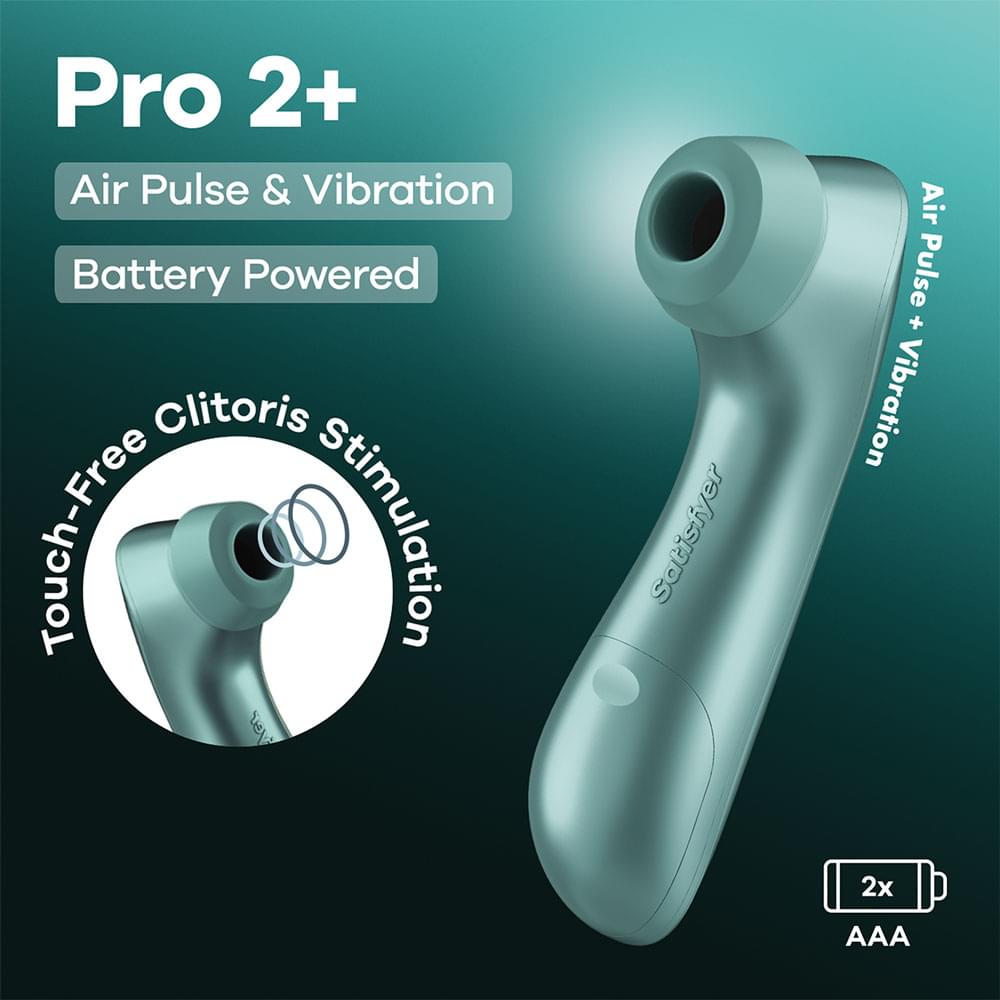 Satisfyer Pro 2+ Battery Series - Mint  Air Pulse Clitoral Stimulator with Vibration