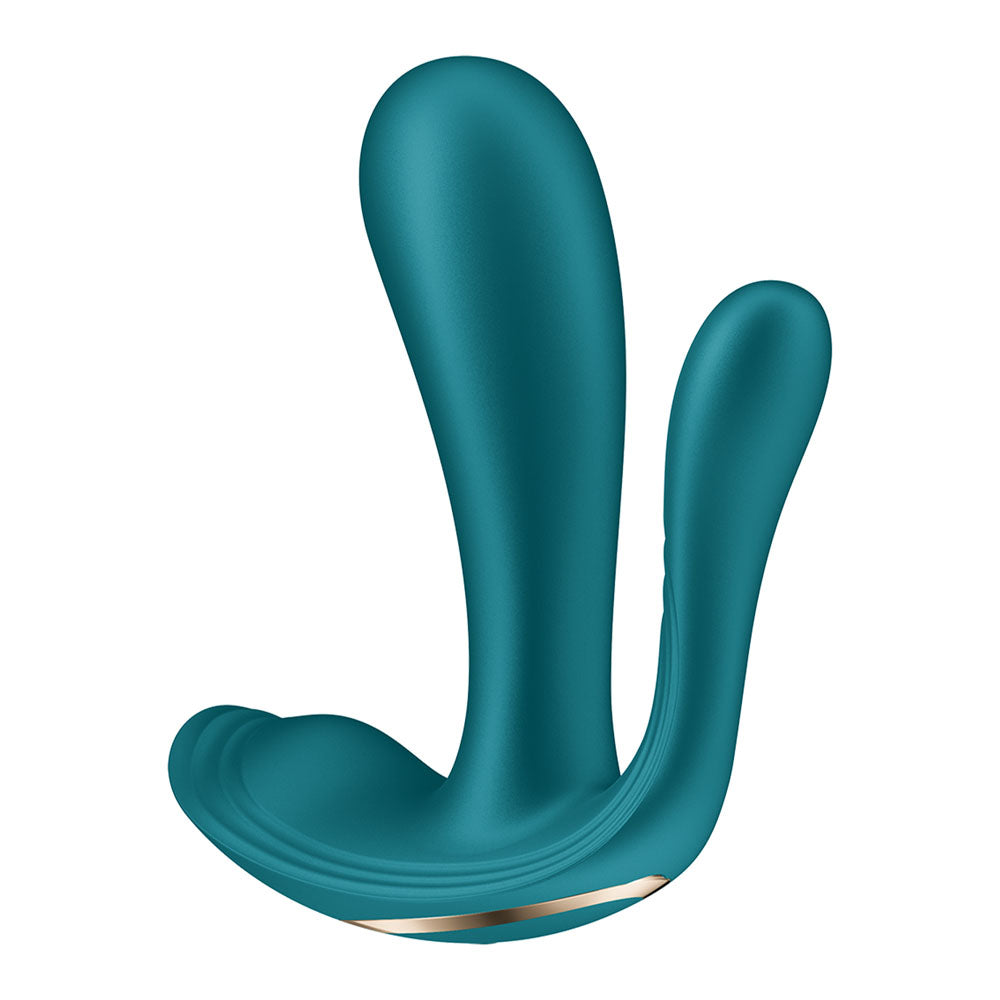 Satisfyer Top Secret + - Battery Series -  Wearable Vibrator showcasing its sleek design and dual stimulation features.