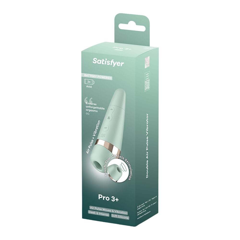 Satisfyer Pro 3+ Battery Series - Mint - Mint  Air Pulse Clitoral Stimulator with Vibration
