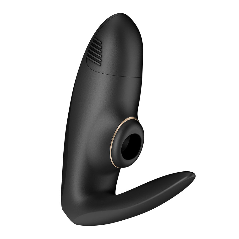 Satisfyer Pro 4 Couples - Battery Series - U-Shaped Couples Vibe with Air Pulsation - sleek black design.