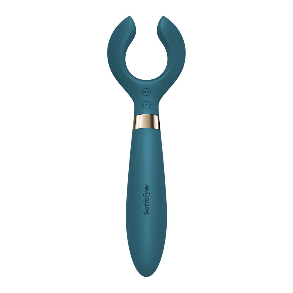 Satisfyer Endless Fun - Battery Series - 23.5 cm Stimulator, blue silicone design with flexible arms for enhanced pleasure.