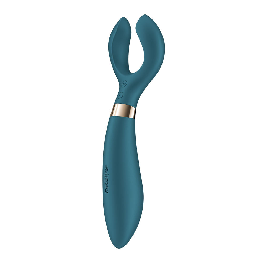 Satisfyer Endless Fun - Battery Series - 23.5 cm Stimulator in teal color with dual arms and sleek design.