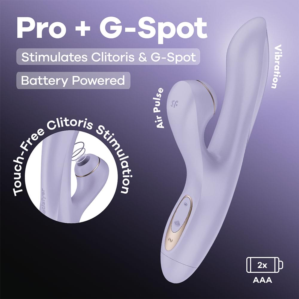 Satisfyer Pro + G-Spot - Battery Series - Lavender Vibrator with Air Pulse Clitoral Stimulator