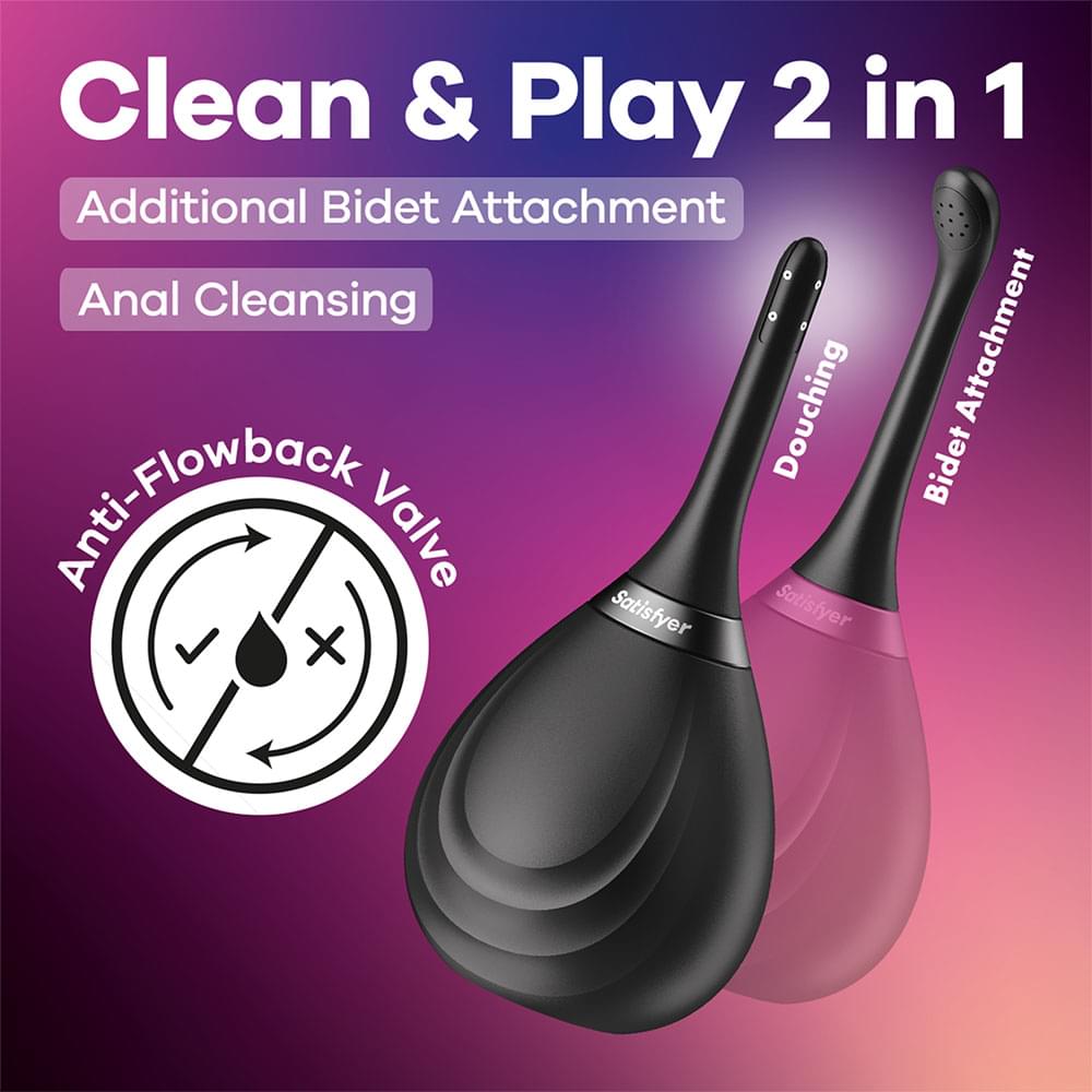 Satisfyer Clean & Play 2-in-1 -  Unisex Douche with 2 Nozzles