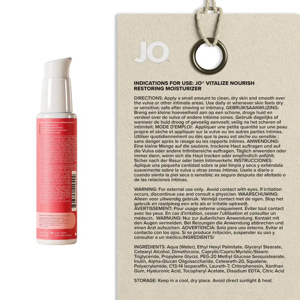 Affordable quality JO Vitalize - Nourish Restoring Moisturiser - 60 ml Bottle  from JO by Discreet Intimate Essentials with Discreet Delivery 