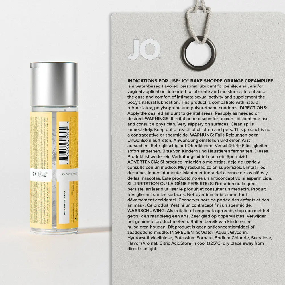 Affordable quality JO Bake Shoppe - Orange Creampuff - Orange Creampuff Flavoured Water Based Lubricant - 60 ml Bottle  from JO by Discreet Intimate Essentials with Discreet Delivery 