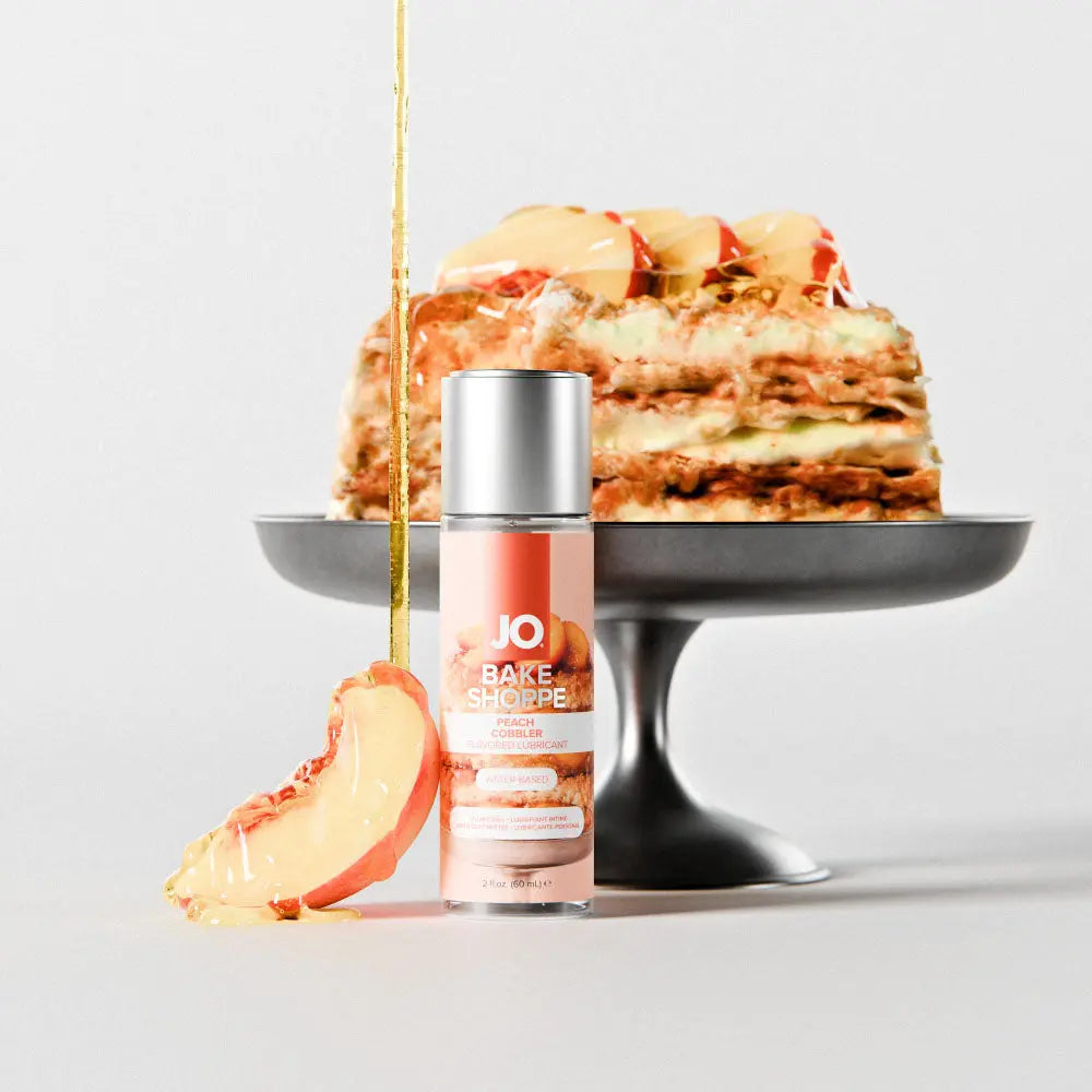 Affordable quality JO Bake Shoppe - Peach Cobbler - Peach Cobbler Flavoured Water Based Lubricant - 60 ml Bottle  from JO by Discreet Intimate Essentials with Discreet Delivery 