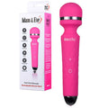 Adam & Eve Peak Wand Massager - 19.1 cm USB Rechargeable Massager Wand in pink with silicone head and button controls.