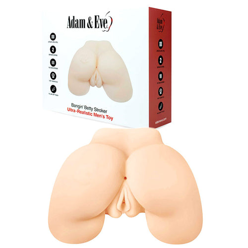 Adam & Eve Bangin' Betty -  Doggy-Style Masturbator with realistic openings for men's pleasure and easy cleaning.