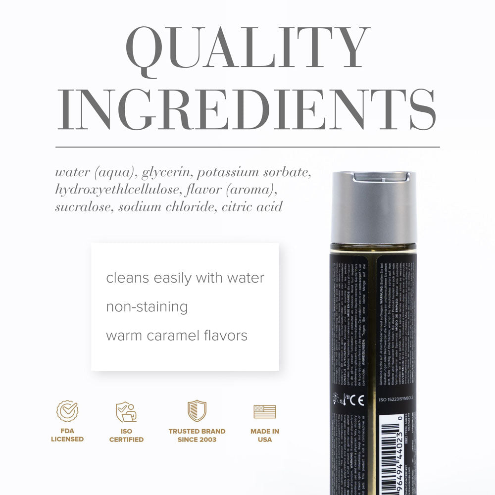 JO Gelato Salted Caramel Lube - 120 mL - Salted Caramel Flavoured Water Based Lubricant - 120 ml ingredients and benefits