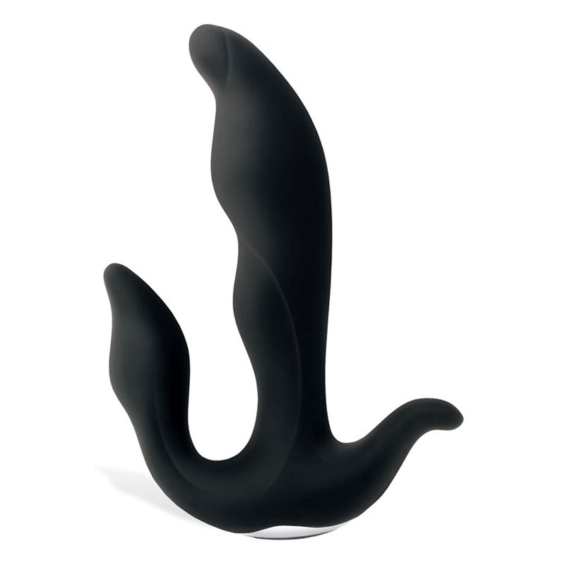 Adam & Eve 3-Point Prostate Massager - USB Rechargable Vibrating Prostate Massager in sleek black design for ultimate pleasure.