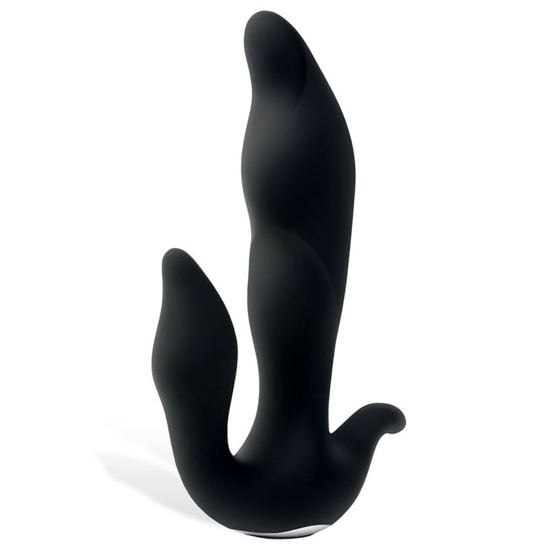 Adam & Eve 3-Point Prostate Massager -  USB Rechargable Vibrating Prostate Massager in sleek black design.
